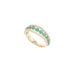 Vlora Adella Collection Diamond and Emerald Statement Ring