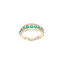 Load image into Gallery viewer, Vlora Adella Collection Diamond and Emerald Statement Ring