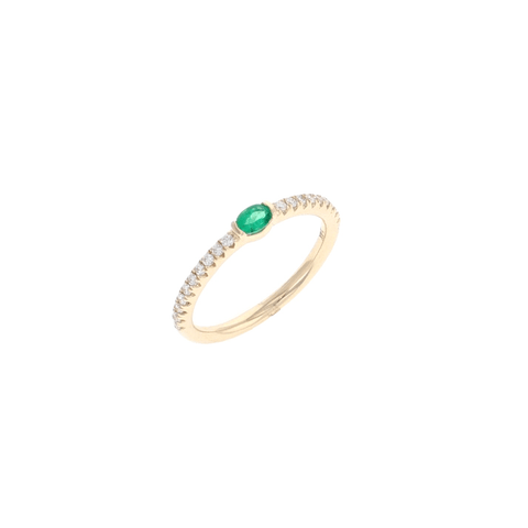 Vlora Adella Collection Diamond and Emerald Stackable Ring