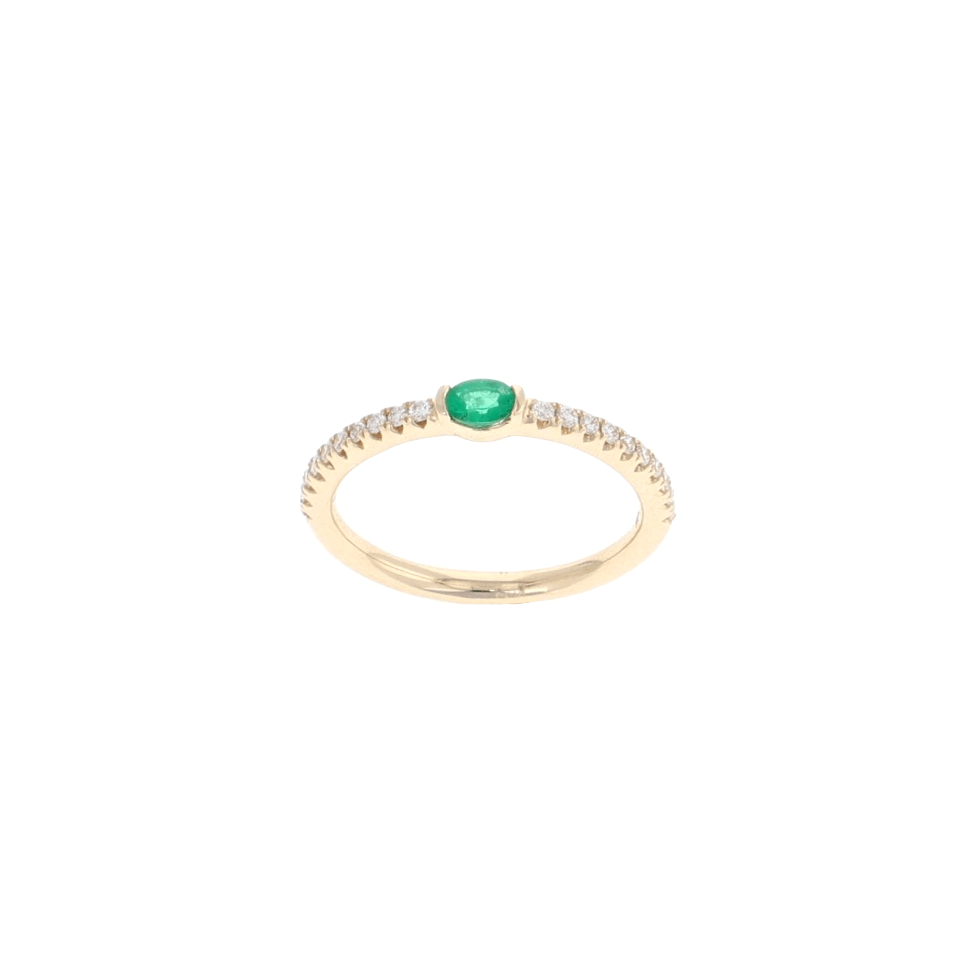 Vlora Adella Collection Diamond and Emerald Stackable Ring