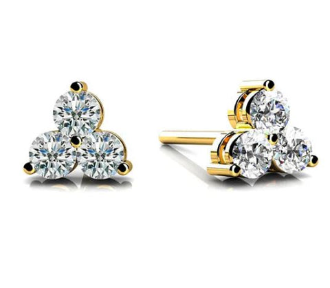 .66CTW Diamond Trinity Cluster Studs