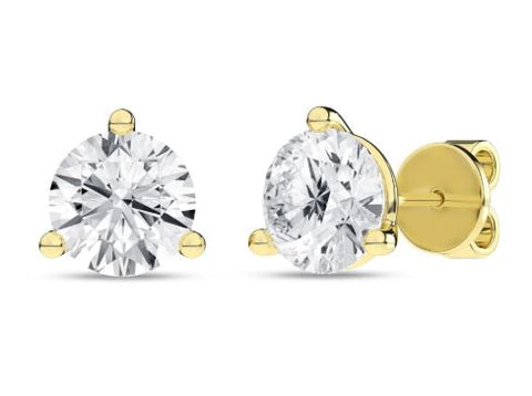 4.00ctw EF/VS Lab Grown 3prg Martini Studs 14KY