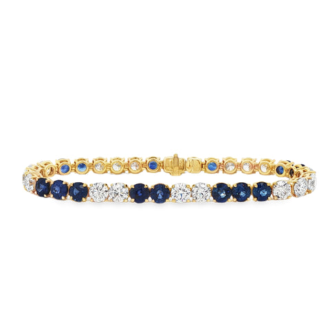 18.02TGW Diamond & Sapphire Tennis Bracelet