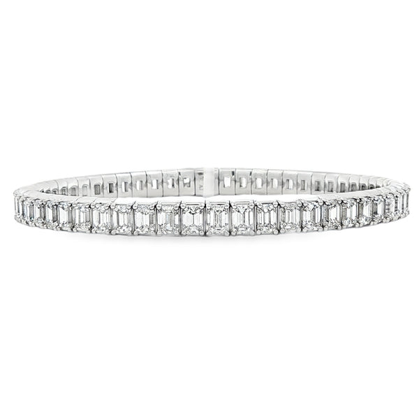 10.93CTW  Emerald Cut Diamond Flex Bracelet