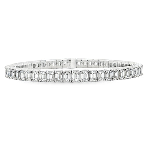 10.93CTW  Emerald Cut Diamond Flex Bracelet