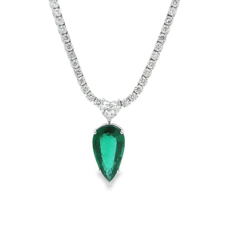 11.43ct Zambian Emerald Necklace