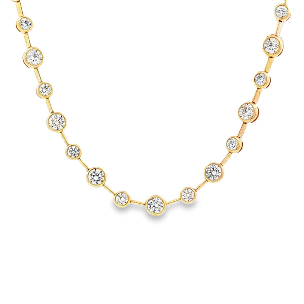 8.21CTW Bezel Set Diamond Stick Necklace