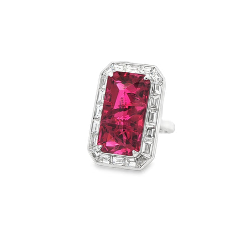 17.68 Kreis-cut Pink Rubellite Tourmaline Ring