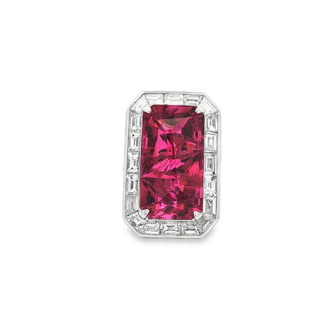 17.68 Kreis-cut Pink Rubellite Tourmaline Ring