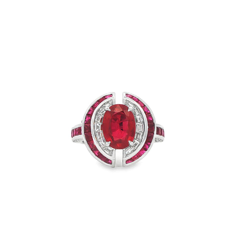 3.21CT Heated Burma Ruby Ring
