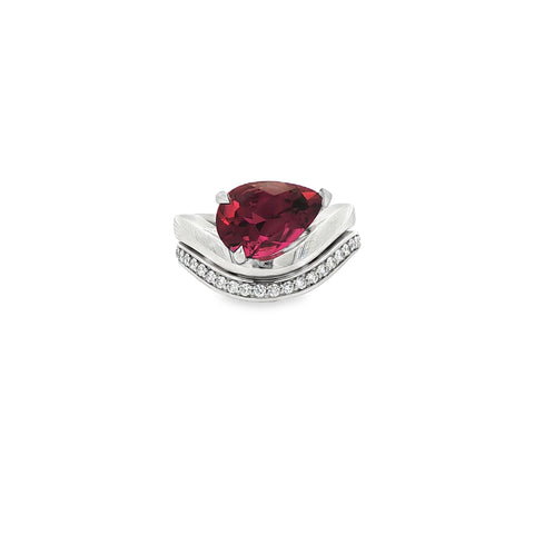 3.28 ct Rubellite Ring in Platinum