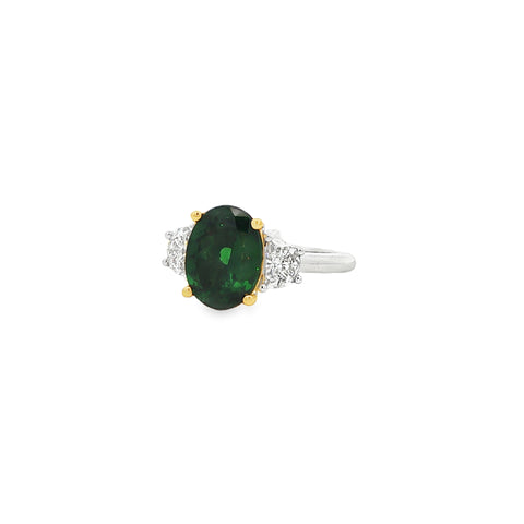 3.63 CTW Oval Tsavorite Ring
