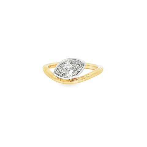 1CTW Marquise Pinky Ring