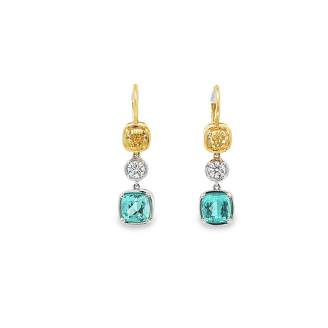2.18CTW Paraiba Dangle Earrings