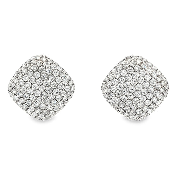 8.39CTW Pave Diamond Cluster Earrings