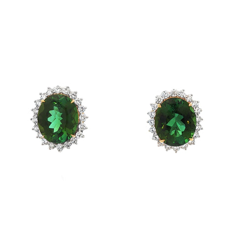 20.21CTW Green Tourmaline Earrings