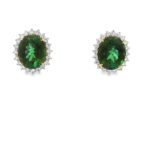 20.21CTW Green Tourmaline Earrings