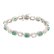 Load image into Gallery viewer, Emerald and Diamond Fashion Bracelet