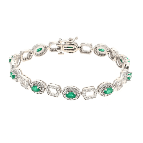 Emerald and Diamond Fashion Bracelet