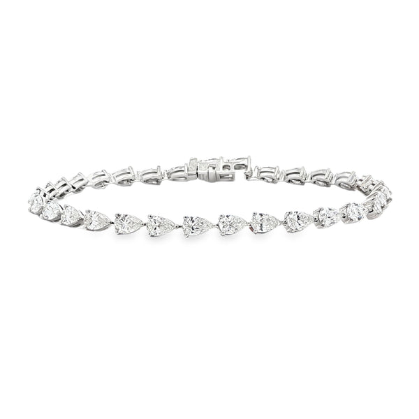 6.11CTW East/West Pear Shaped Diamond Tennis Bracelet