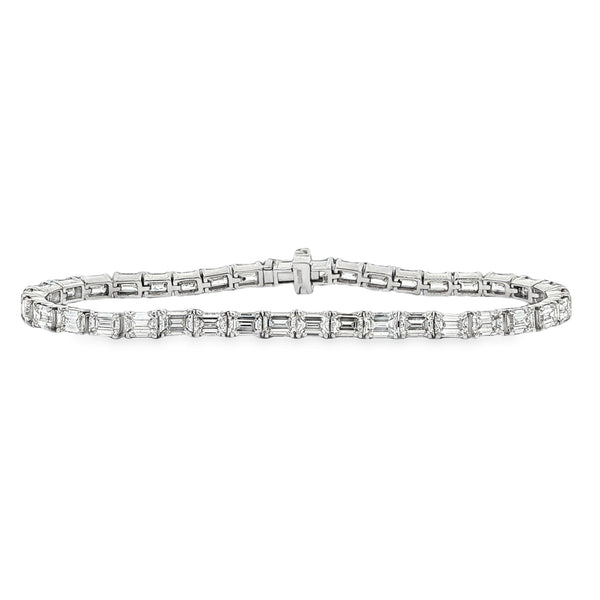 9.52CTW Emerald Cut East/West Diamond Tennis Bracelet