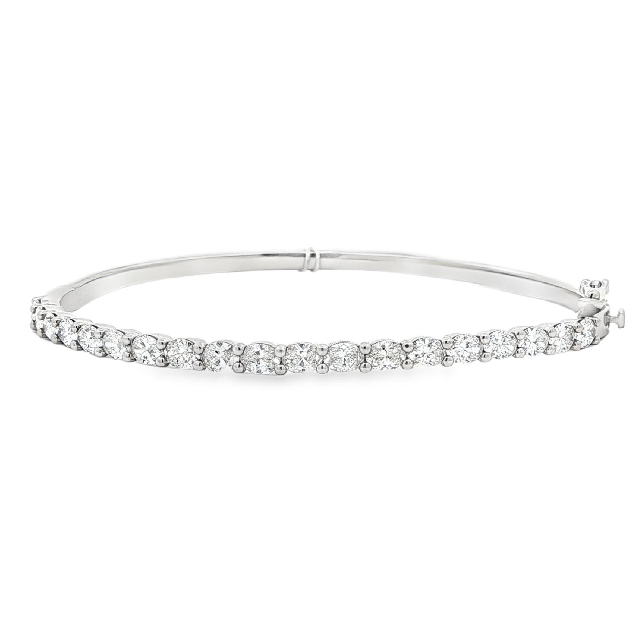 2.83CTW East/West Oval Diamond Bangle in Platinum
