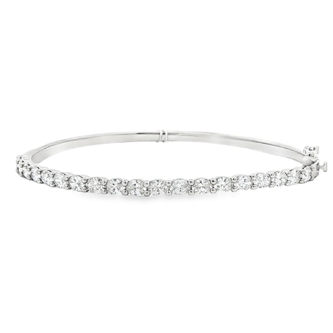 2.83CTW East/West Oval Diamond Bangle in Platinum