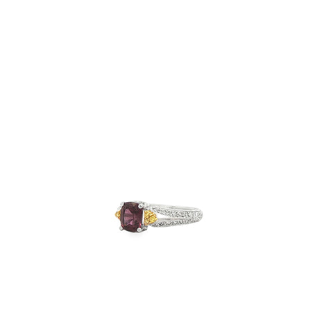 Estate 1.53 ct Color-Change Garnet & Diamond Ring in Platinum/18K Yellow Gold, Size 6.25