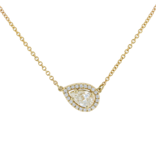 Load image into Gallery viewer, Zeghani 14k Gold Pear Halo Station Pendant