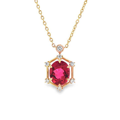 2.47TGW Oval Pink Tourmaline Pendant