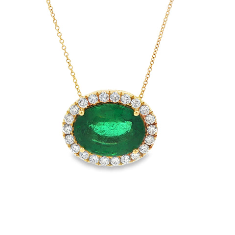 7.78ctw Zambian Emerald Necklace