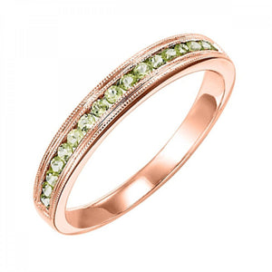 10K White Gold Stackable Peridot Band 0.33CTW