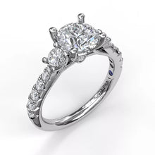 Load image into Gallery viewer, FANA Three Stone With Pave Engagement Ring