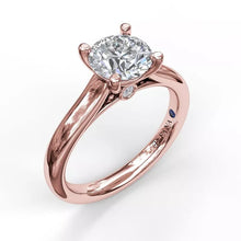 Load image into Gallery viewer, FANA Classic Solitaire With Peek A Boo Diamond Rose