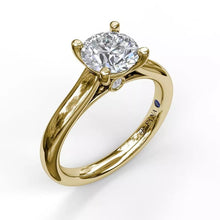 Load image into Gallery viewer, FANA Classic Solitaire With Peek A Boo Diamond Gold