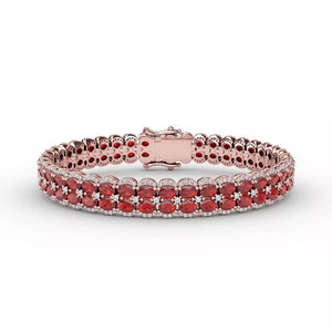 Fana Double Oval Ruby and Diamond Bracelet