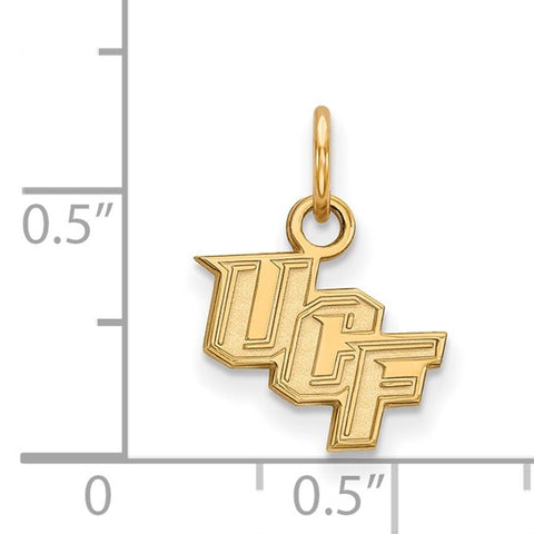 10k Yellow Gold LogoArt University of Central Florida U-C-F Extra Small Pendant