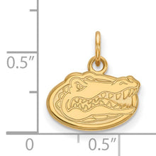 Load image into Gallery viewer, Sterling Silver Gold-plated LogoArt University of Florida Gator Extra Small Pendant