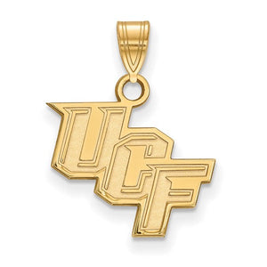 Sterling Silver Gold-plated LogoArt University of Central Florida U-C-F Small Pendant