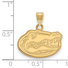 Load image into Gallery viewer, Sterling Silver Gold-plated LogoArt University of Florida Gator Small Pendant