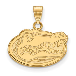 Sterling Silver Gold-plated LogoArt University of Florida Gator Small Pendant