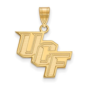 Sterling Silver Gold-plated LogoArt University of Central Florida U-C-F Medium Pendant