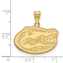 Load image into Gallery viewer, 10K Yellow Gold LogoArt University of Florida Gator Medium Pendant