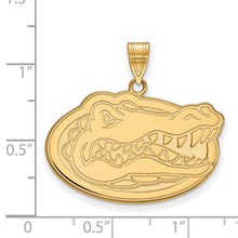 Load image into Gallery viewer, Sterling Silver Gold-plated LogoArt University of Florida Gator Large Pendant