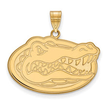 Load image into Gallery viewer, Sterling Silver Gold-plated LogoArt University of Florida Gator Large Pendant