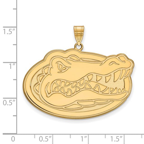 14k Yellow Gold LogoArt University of Florida Gator Extra Large Pendant