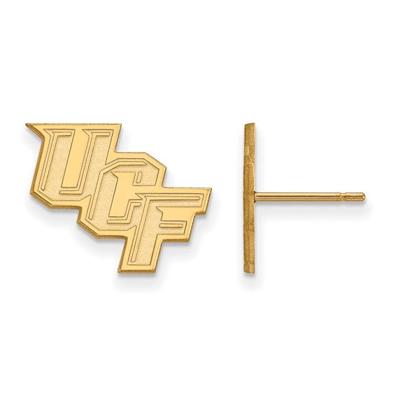10k Gold LogoArt University of Central Florida U-C-F Small Post Earrings