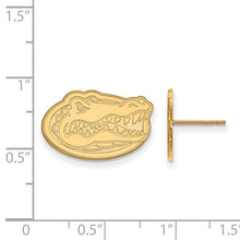 Load image into Gallery viewer, Sterling Silver Gold-plated LogoArt University of Florida Gator Small Post Earrings