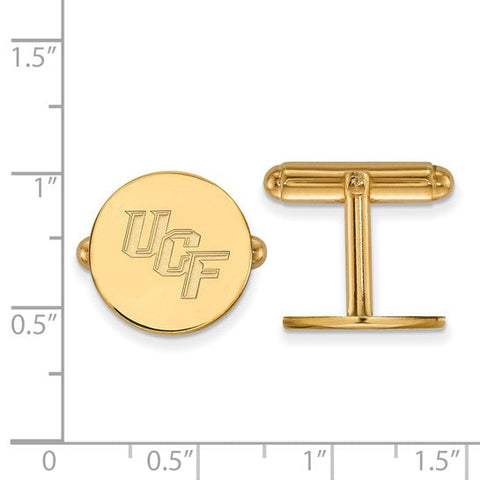 Sterling Silver Gold-plated LogoArt University of Central Florida U-C-F Cuff Links