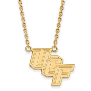 14k Gold LogoArt University of Central Florida U-C-F Large Pendant 18 inch Necklace